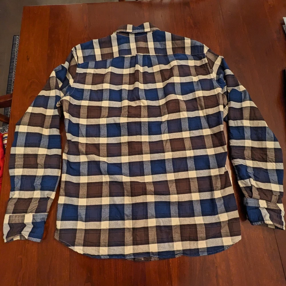 J Crew Oxford slim cut long sleeve plaid flannel shirt, size medium